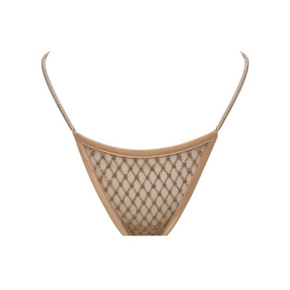 FOR LOVE & LEMONS - GLITTER BRALETTE & THONG SET - GOLD - Picture 7 of 9